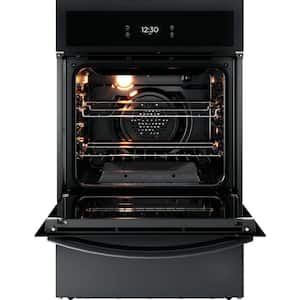 Gallery 24 in. Single Gas Built-In Wall Oven with Air Fry Self-Cleaning in Black