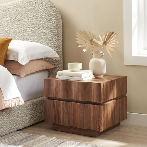 Isola 2 Drawer Nightstand in Walnut