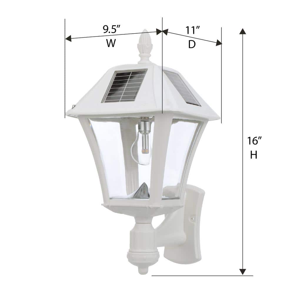 Baytown II White Outdoor Solar LED Lamp Post Light