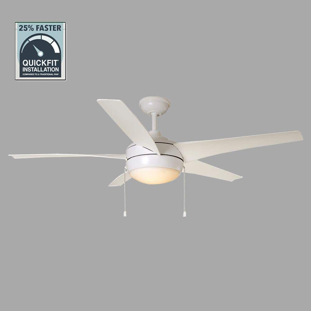 Matte White Ceiling Fan With Light Kit