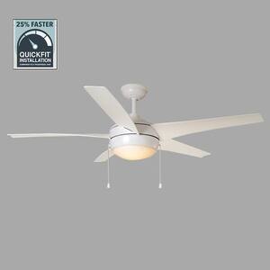 Windward 52 in. Integrated LED Indoor/Outdoor Matte White Ceiling Fan with Light Kit