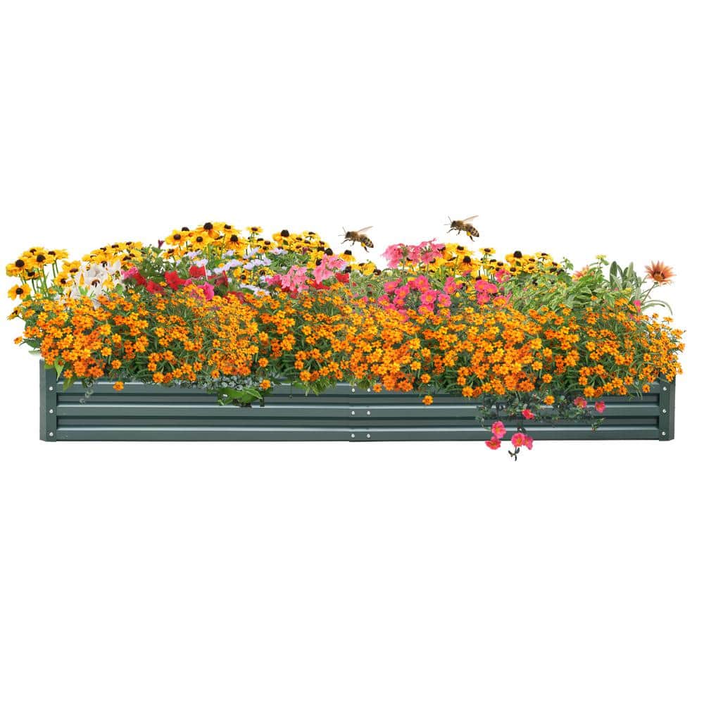 Reviews for OVASTLKUY 8 ft. X 4 ft. Metal Garden Bed Outdoor Large