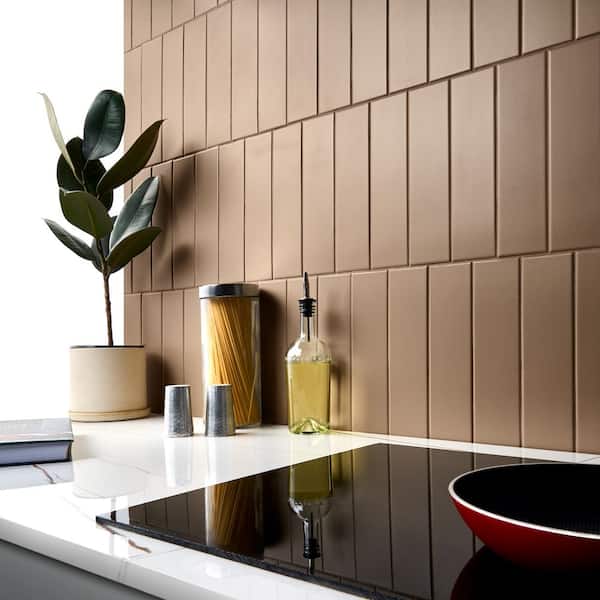 Sway Taupe 2.75 in. x 0.35 in. Matte Porcelain Wall Tile Sample