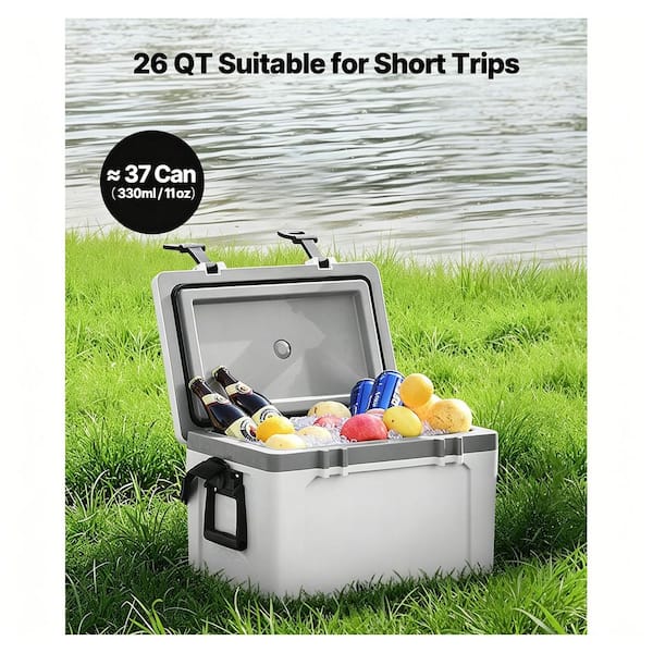 Lightweight 26 qt. Plastic Hard Shell Chest, Portable Insulated