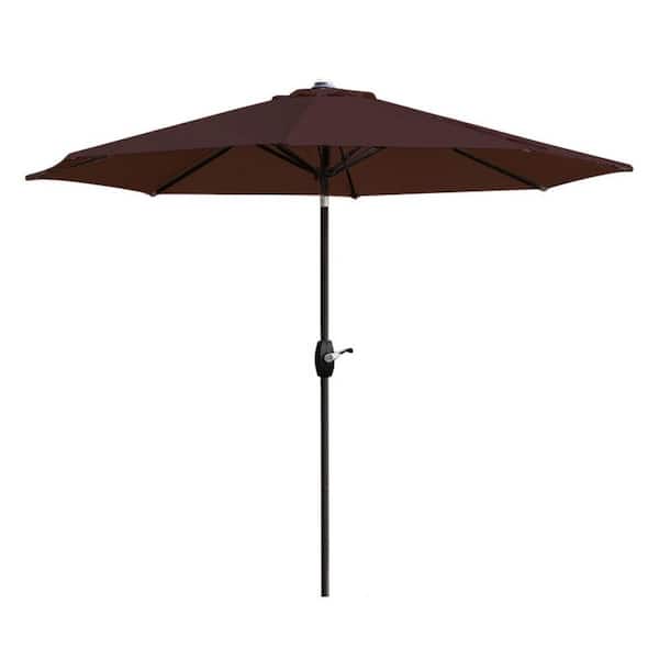 WESTIN OUTDOOR Tristen 9 ft. Patio Table Umbrella with Tilt and Crank in Coffee