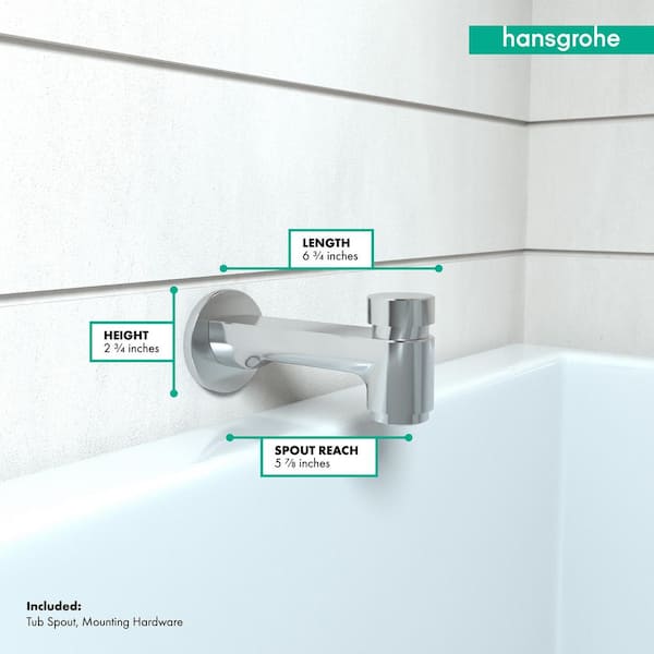 Hansgrohe Chrome Bathtub Spout with Diverter Hansgrohe Chrome Bathtub Spout with Diverter
