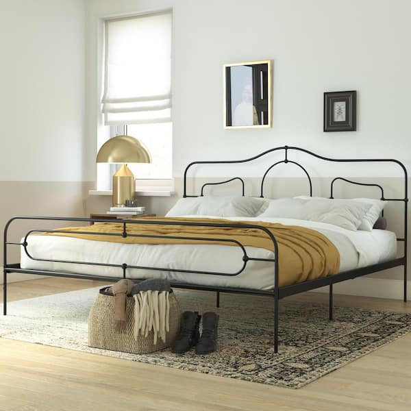 Single bed in Black Heart Model Iron and Gold Ivory and Gold 
