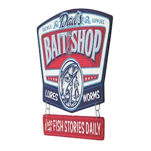 Dad'S Bait Shop Embossed Tin Sign