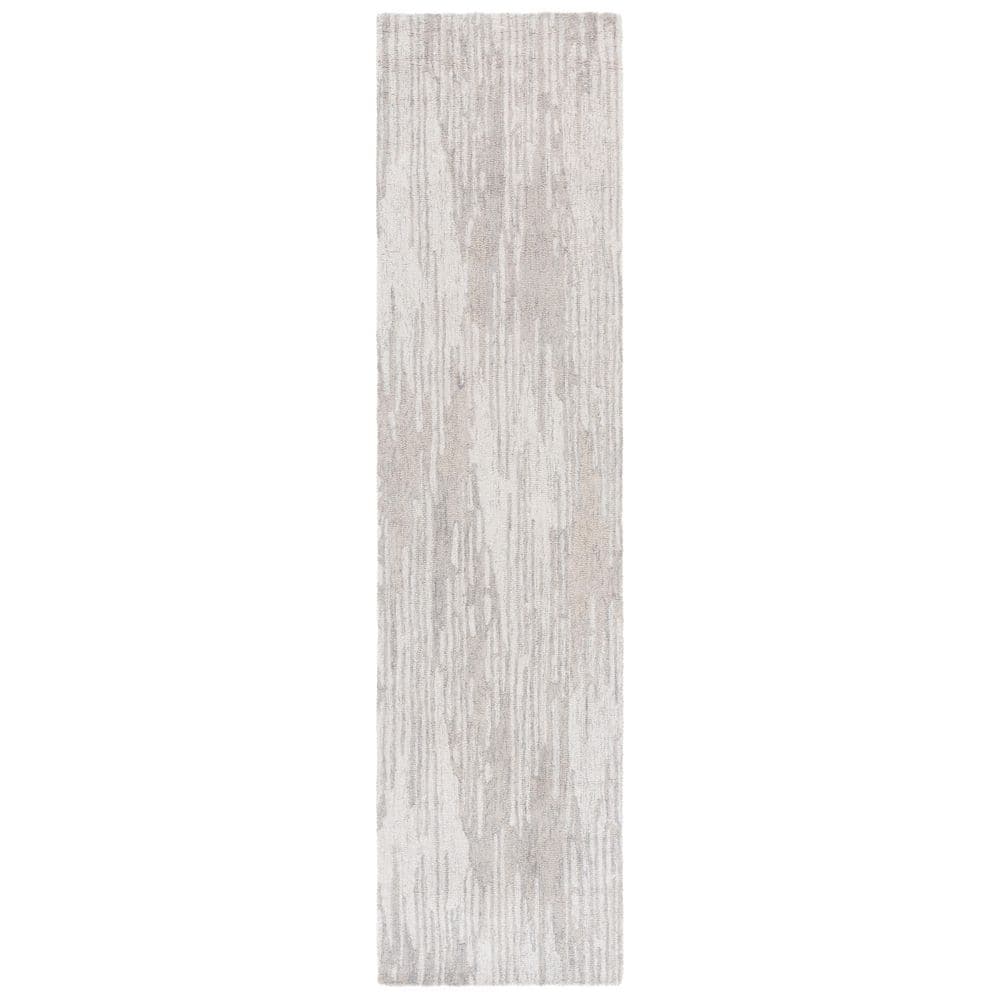 Ebony 2 ft. x 9 ft. Gray/Ivory Striped Faded Distressed Runner Rug price history on PriceWatchPro