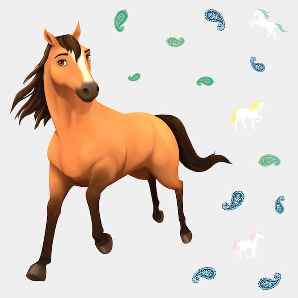 RoomMates Orange and Brown and Blue Spirit Riding Free Giant Wall Decals