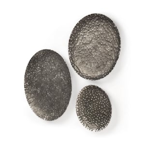 Lanx Black/Grey Decorative Metal Plates (Set of 3)