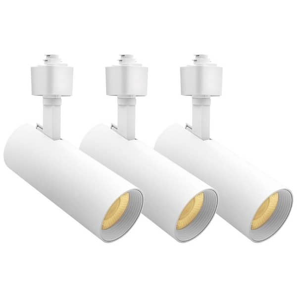 2.5 in. White Integrated LED H Track Light Head, 5CCT, CRI90, 20W, 1500LM, Fixed Track, Gimbal Head, Dimmable ETL 3 Pack