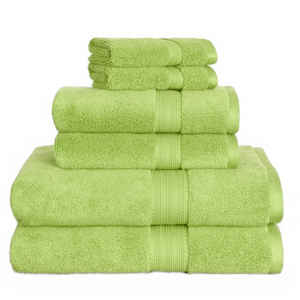 Ring Spun Kitchen Hand Towel Sheet for Family, Set of 6, Mint Green