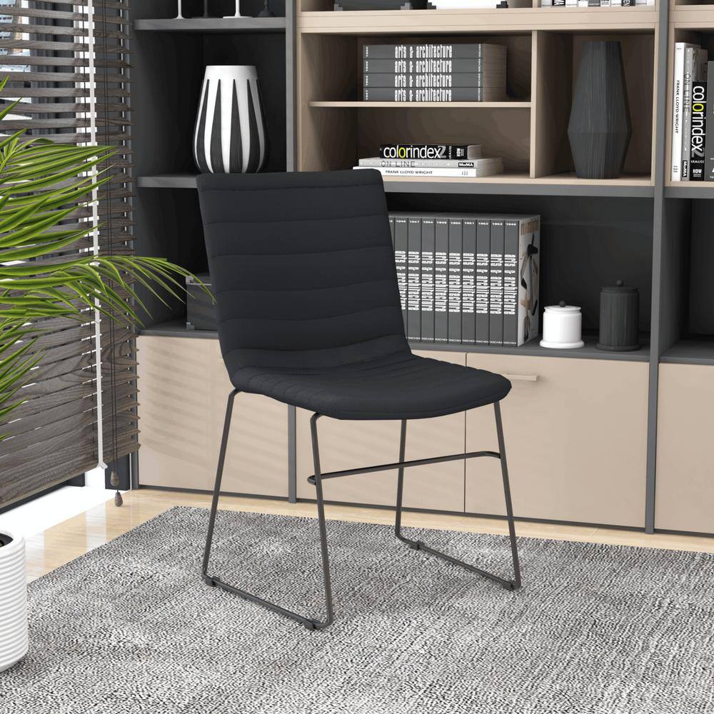 Ergonomic Office Chair Upholstered Guest Side Chair with Powder-Coated Stainless Steel Base Zylar Series in Black price history on PriceWatchPro