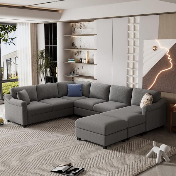 U shaped sectional with deals 2 chaise