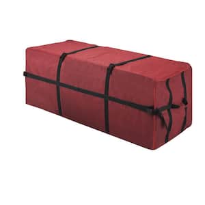 Red Artificial Christmas Tree Storage Bag - Zippered Canvas Tote Stores and Protects 6 ft. Trees and Decorations