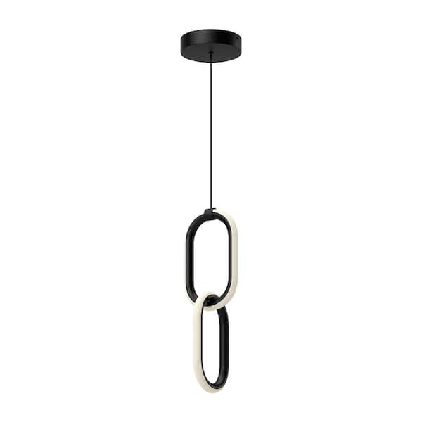 Airen 15 in. 1 Light 20-Watt Black Integrated LED Pendant Light