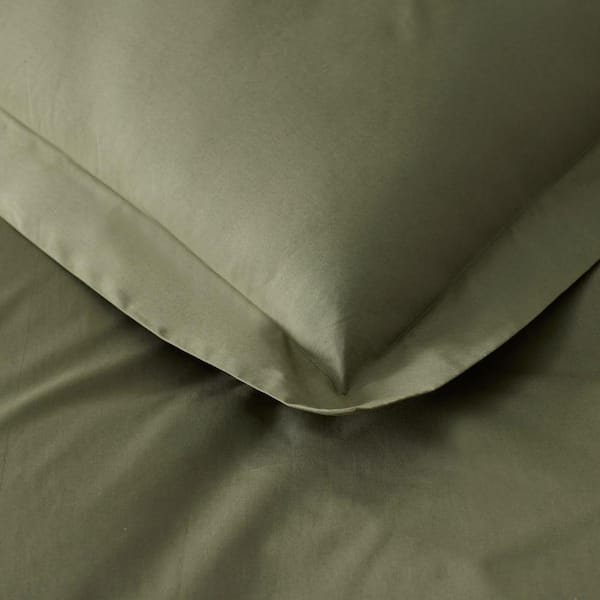 Company Cotton Olive Green Cotton Percale King Sham
