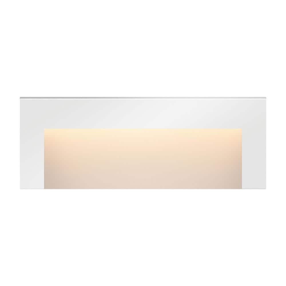 Satin White LED Horizontal Deck Light in Aluminum with Etched Glass