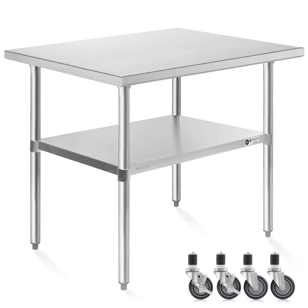 48" Stainless Steel Commercial Kitchen Prep Table with Undershelf