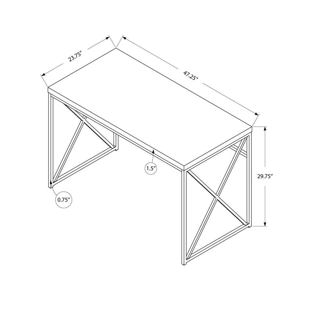 Compact Glossy White Corner Desk with Chrome X-Design Base and Drawer