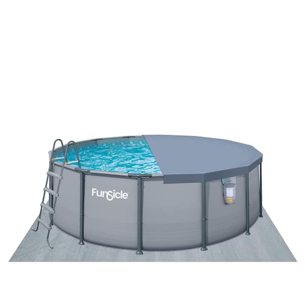 Oasis 14 ft. Round 48 in. Deep Metal Frame Above Ground Pool Set