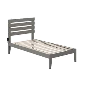 Oxford Twin Bed with USB Turbo Charger in Grey