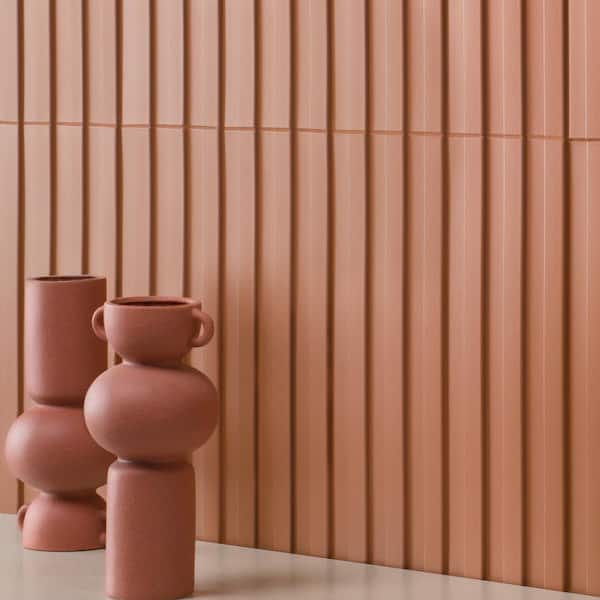 Veluto Terracotta 5.82 in. x 15.66 in. 3D Matte Porcelain Wall Tile (6.45 sq. ft./Case)