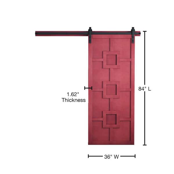 VeryCustom 36 in. x 84 in. Lucy in the Sky Carmine Wood Sliding Barn Door  with Hardware Kit in Black RWLS36CNB1 - The Home Depot