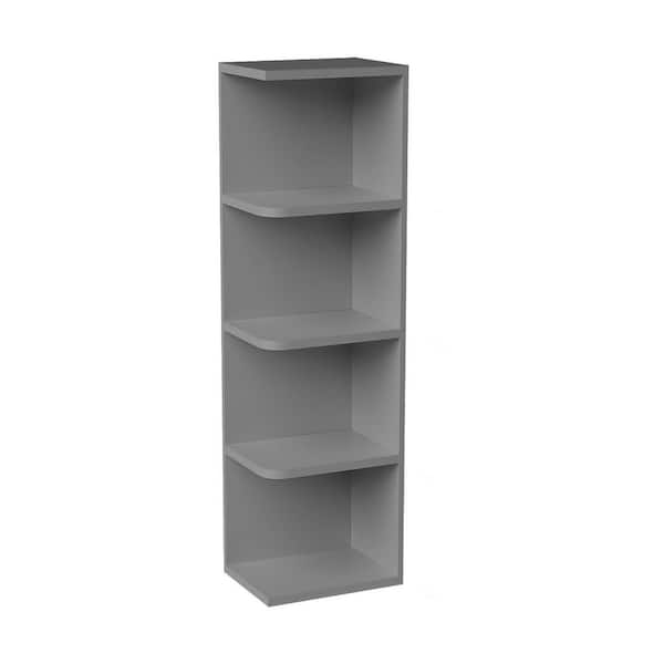 9 in. W x 12 in. D x 42 in. H Ready to Assemble Solid Wood Shaker Wall Ending Shelf Kitchen Cabinet in Light Grey