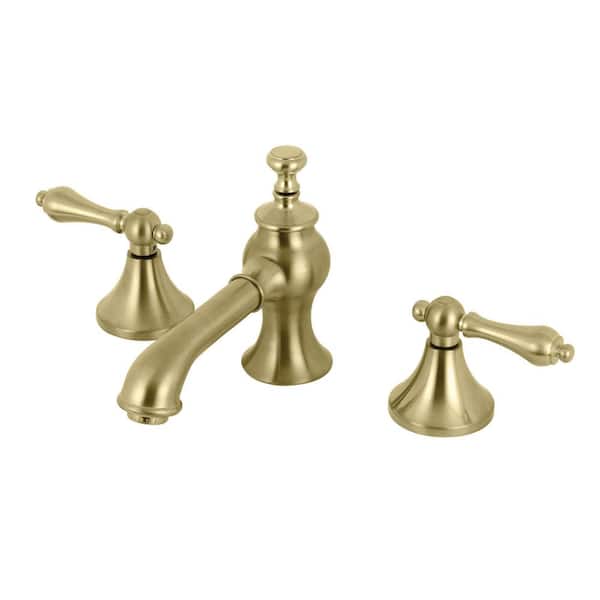 Kingston Brass Vintage 8 in. Widespread 2-Handle Bathroom Faucet in Brushed Brass