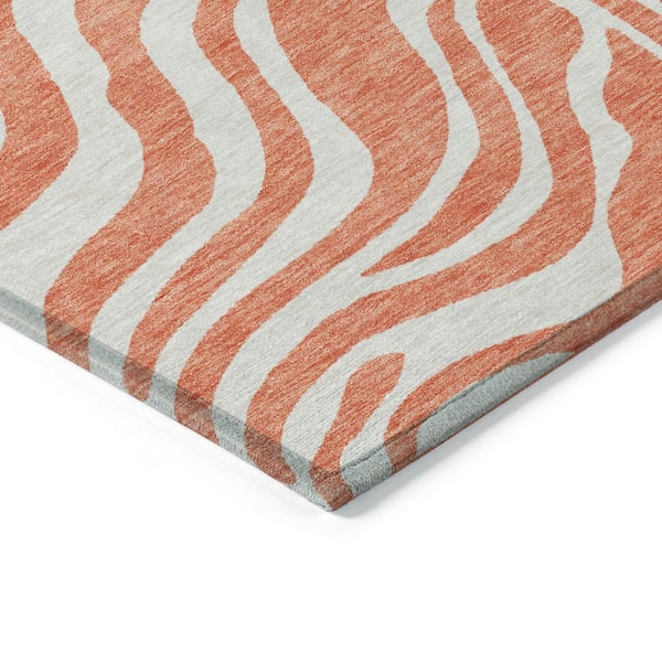Chantille Machine Washable Indoor/Outdoor Abstract ACN1042 Coral 8 ft. x 10 ft. Area Rug