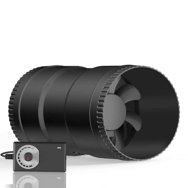 4 in. Inline Booster Duct Fan with Speed Controller - 130 CFM Airflow, 6-Watt Power, Low Noise Electric Powered Plastic