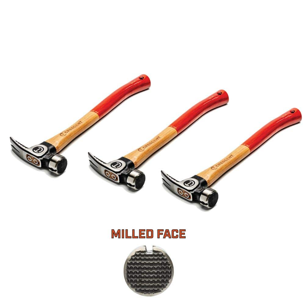 Crescent 22 oz. Wood Milled-Face Framing Hammer Contractors Pack (3 ...