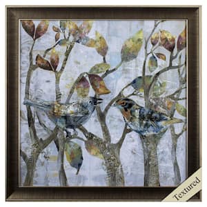 Victoria Metallic Blue and Gray Bird Pair in Tree 1 by Unknown Wooden Wall Art