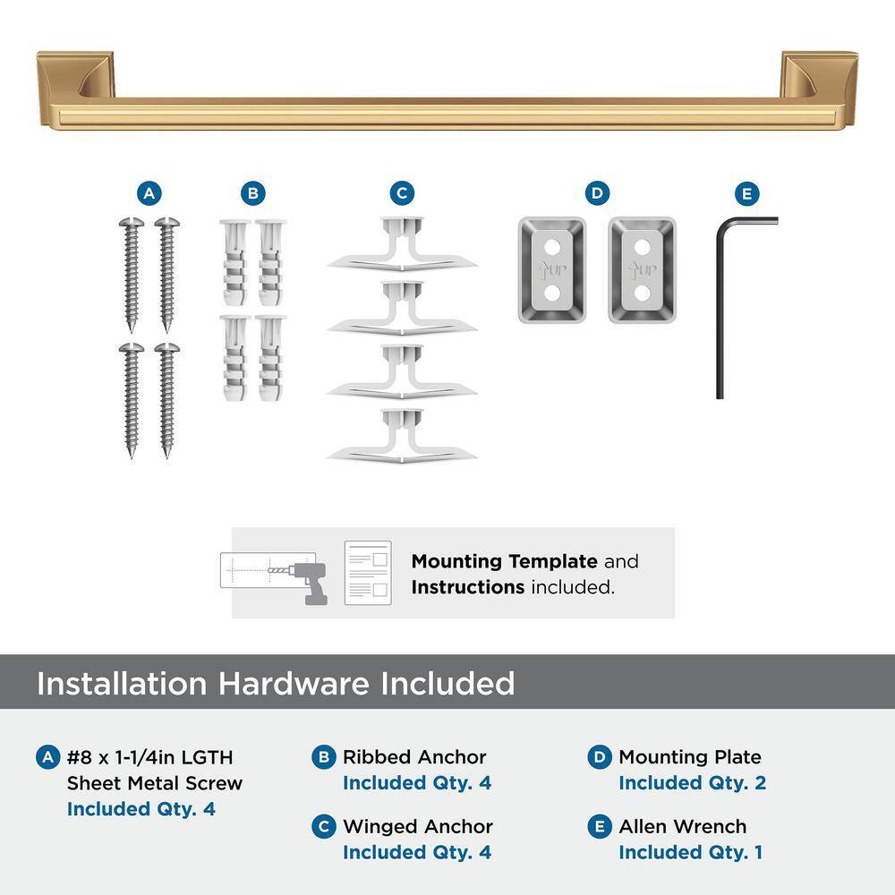 Champagne Bronze 18-Inch Wall Mounted Towel Bar