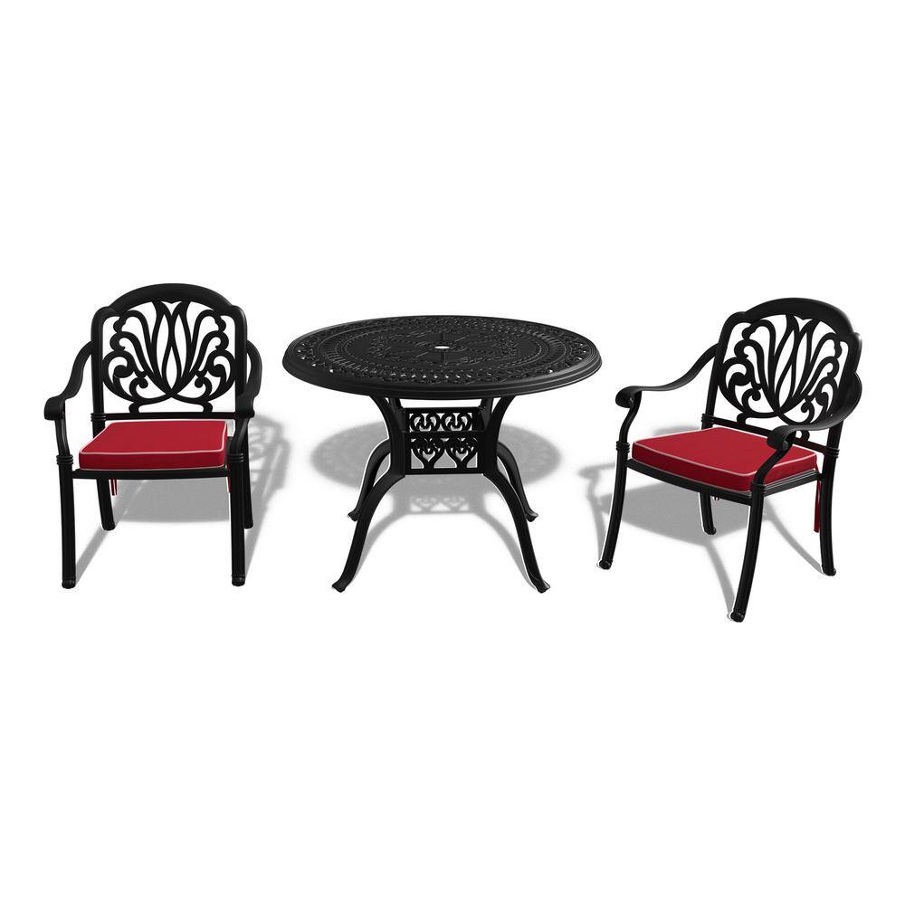 3-Piece Cast Aluminum Outdoor Bistro Set Rust-Proof Patio Furniture Table S