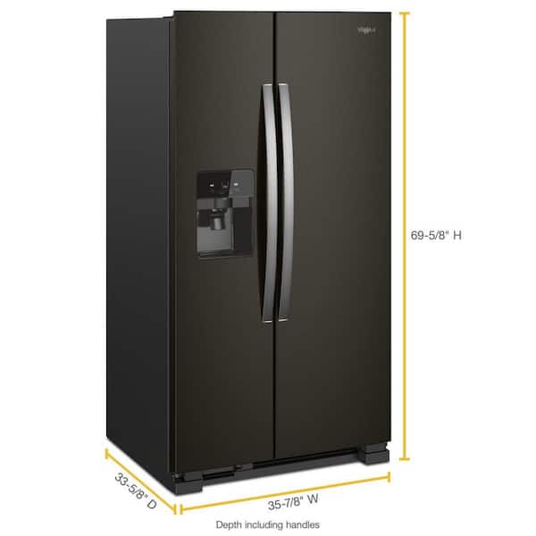Whirlpool 25 cu. ft. Side by Side Refrigerator in Fingerprint