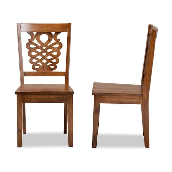 Baxton Studio Gervais Walnut Brown Dining Chair (Set of 2)