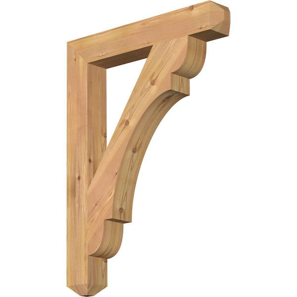 Ekena Millwork 3.5 in. x 32 in. x 24 in. Western Red Cedar Olympic Craftsman Smooth Bracket