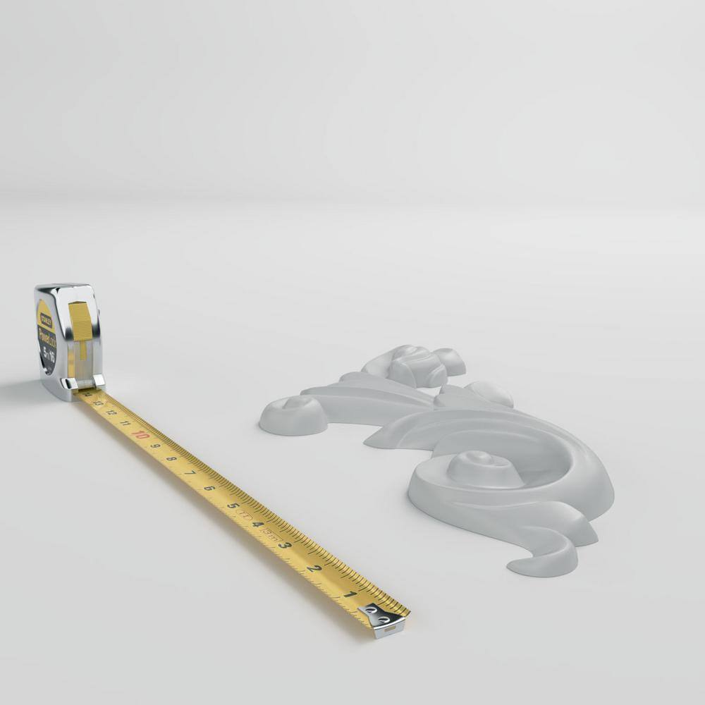 Primed Polyurethane Loera Scroll Right Onlay, 15.75" Wide