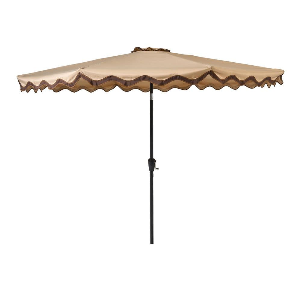 MIROY 10 ft. Outdoor Solar LED Lighted Patio Umbrella Steel Frame Hand Crank Lift in Khaki (No Base) price history on PriceWatchPro