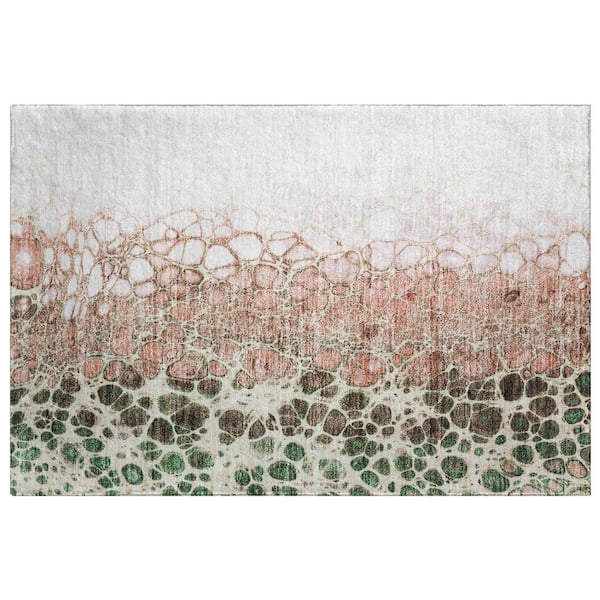 Dream Shag Premium Machine Washable Abstract ADS707 Salmon 2 ft. x 3 ft. Accent Rug