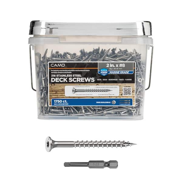 2 in. #8 316 Stainless Steel Premium Star Drive Bugle-Head Deck Screws (1750-Count)