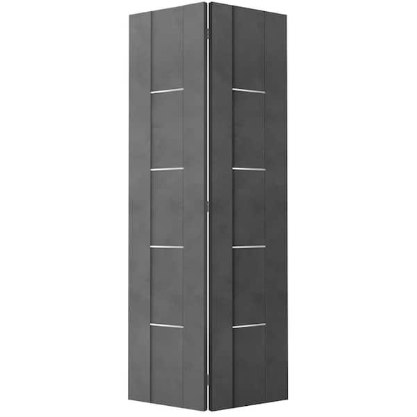 Belldinni Vona 01 4H 48 in. x 79.375 in. Solid Core Composite Wood Dark Urban Finished Bifold Door with Hardware
