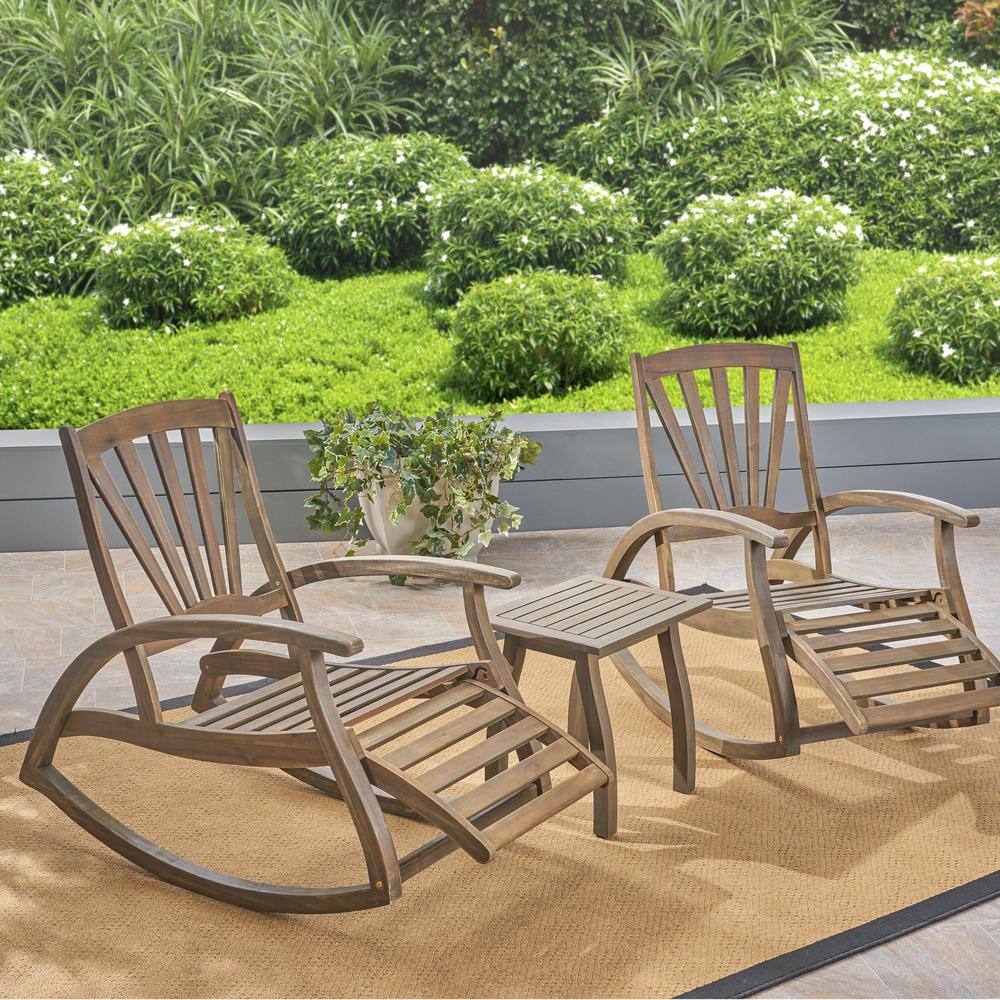 Sunview Grey 3-Piece Wood Outdoor Patio Conversation Seating Set price history on PriceWatchPro
