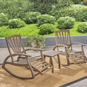 Sunview Grey 3-Piece Wood Outdoor Patio Conversation Seating Set