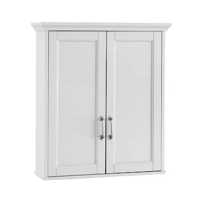 2 Door Storage Furniture for Bedroom Bathroom Kitchen Wood-plastic Board Floating Cabinet Wall Shelf White Bathroom Wall-mounted Storage Cabinet 