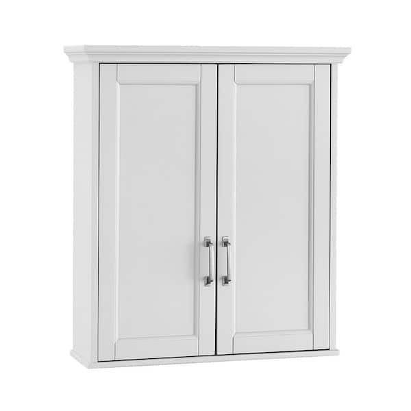 Home Decorators Collection Ashburn 24 in. W x 8 in. D x 27 in. H Bathroom Storage Wall Cabinet in White
