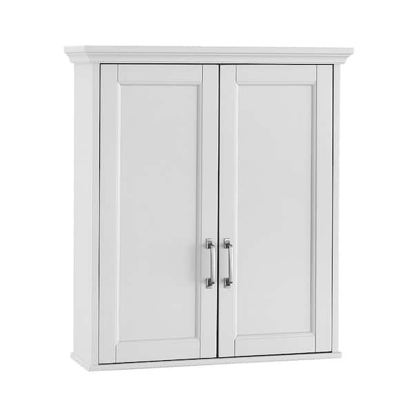 Home Decorators Collection 19-7/8 in. W x 28-1/4 in. H Fog Free Framed  Recessed Mount Extended Storage Bathroom Medicine Cabinet in White w/ Mirror  45428 - The Home Depot